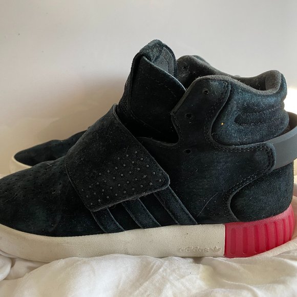 adidas Tubular Invader Strap, Core Black Shock Pink - Size 7.5 - Picture 2 of 8